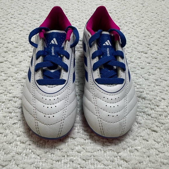 Adidas Goletto IX Soccer Cleats Pink White Blue Toddler Size 10K - Picture 3 of 11
